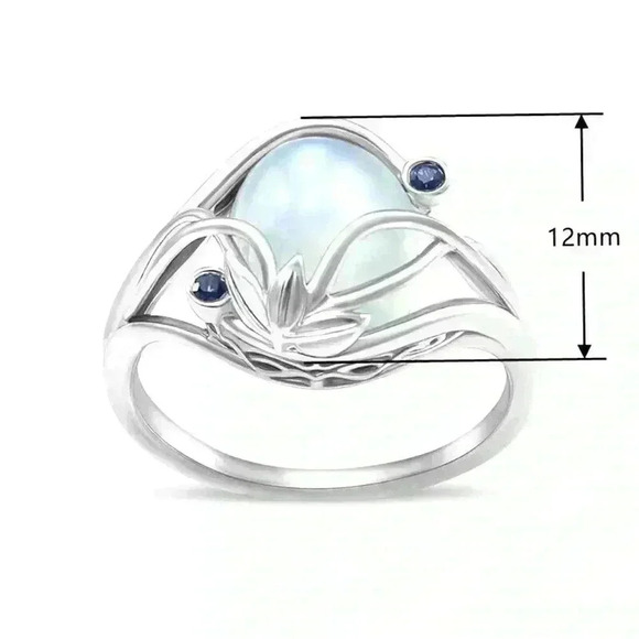 New Sterling Silver Blue Sapphire & Moonstone Ring - Picture 5 of 5